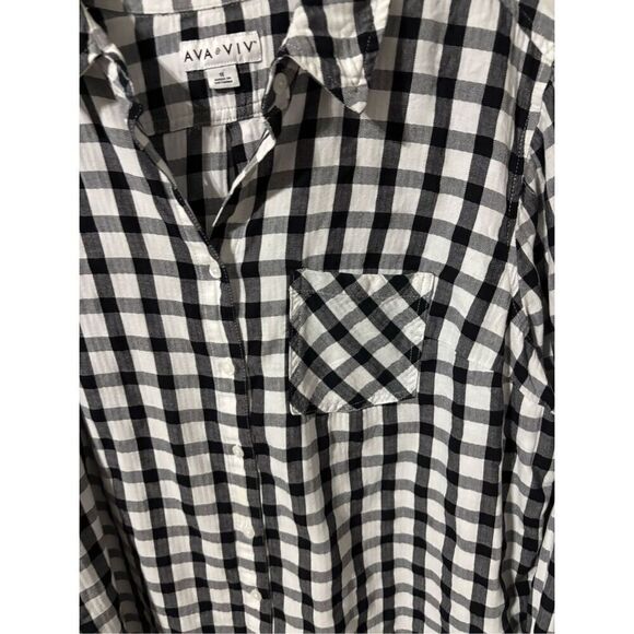 ❤️Ava & Viv Gingham Patterned Blouse - Picture 3 of 5